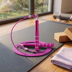 <span class=keywords><strong>Corde</strong></span> à <span class=keywords><strong>sauter</strong></span> réglable en PVC de 3 mètres, poignée en aluminium pivotante à 360 degrés, <span class=keywords><strong>corde</strong></span> à <span class=keywords><strong>sauter</strong></span> pour la boxe et la remise en forme quotidienne - Product Image 1