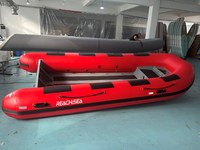 Bateau pneumatique à coque en aluminium UT420 de couleur rouge, en Hypalon, 420 cm