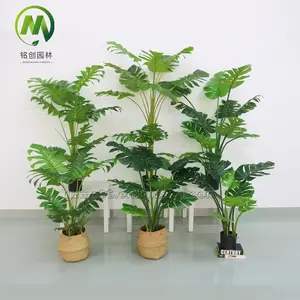 Monstera leaf Artificial Plant with Large Leaves for Indoor Decor Monstera Plant Bonsai Turtle Backed Potted Plant