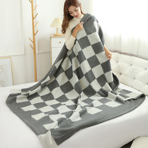 Couverture de voyage en laine à <span class=keywords><strong>poils</strong></span> <span class=keywords><strong>longs</strong></span> tricotée avec texte personnalisé du fabricant chinois - Product Image 3