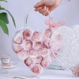 Scatola di Rose Eterne in Acrilico Fatta a Mano con Manico in Bambù, 18 Fiori Preservati, Regalo Elegante e Romantico per <span class=keywords><strong>Lei</strong></span>, <span class=keywords><strong>San</strong></span> <span class=keywords><strong>Valentino</strong></span> - Product Image 6