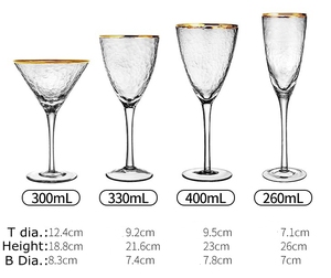 Verre à flûte à champagne de luxe 9oz cristal clair <span class=keywords><strong>tulipe</strong></span> grillage verres à champagne à bord doré - Product Image 2