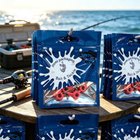 Sac à fermeture éclair personnalisé pour leurres de pêche, appâts imprimés sur mesure, avec trou Euro