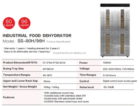 Déshydrateur alimentaire industriel Commercial haute capacité 80 ou 96 couches, Machine de séchage de haricots de cacao, séchoir de légumes et de fruits