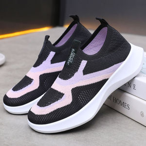 Chaussures décontractées pour femmes à deux tons, toutes saisons, respirantes, tissage volant, bout souple, semelle souple, tendance Temu - Product Image 2