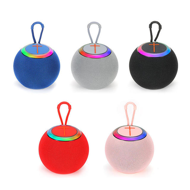 LED Colorful Light Wireless Portable Stereo Supper Bass Woofer Fabric Speaker Powerful Loud Outdoor RGB BT Mini Speaker