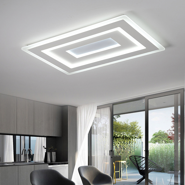 Modern Surface Mounted LED Ceiling Lights for Living Room Rectangle Ceiling Lamp Fixtures