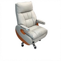 Fauteuil de Direction Moderne Inclinable et Pivotant avec Réglage en Hauteur, Chaise de Bureau en Cuir Rembourrée à Dossier Haut pour Bureau à Domicile