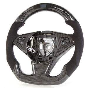Volant en cuir et fibre de carbone personnalisé, 3 branches, 40 mm, poignée ergonomique, style luxe/<span class=keywords><strong>sport</strong></span> pour E64 630i/645i/650i - Product Image 4