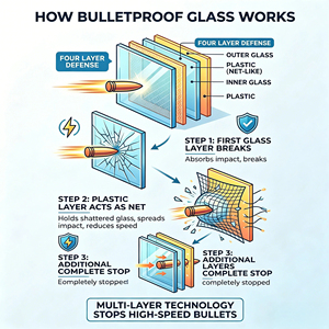 Verre pare-balles à prix compétitif, certifié CE, verre feuilleté anti-explosion pour comptoir de caisse, fenêtre de guichet bancaire - Product Image 3