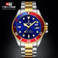 Montre automatique de luxe pour homme TEVISE, bracelet en acier inoxydable, montre de plongée OEM/ODM, faible MOQ