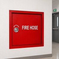 Armoire encastrée rouge personnalisable KHi pour tuyaux d'incendie (avec fenêtre de visualisation en option) en acier inoxydable/acier au carbone thermolaqué pour la lutte contre l'incendie