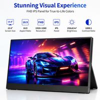 Proyección Inalámbrica de Pantalla de 15.6 Pulgadas IPS 1080P 60Hz LED con Altavoz Integrado, Monitor Portátil para Juegos con USB-C HDR, Extensor para Laptop
