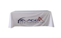 Nappe rectangulaire colorée de 6 pieds en tissu fluide, sur mesure pour événements commerciaux et festivals