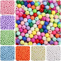 100/200pcs 6x9mm Colorful Acrylic Beads Round Big Hole Pony Spacer Beads  For Jewelry Making DIY Bracelets Necklaces Accessories