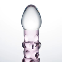 Dildo de cristal transparente de tamaño grande con cuentas extendidas, producto para adultos para el placer de la masturbación femenina, venta al por mayor.