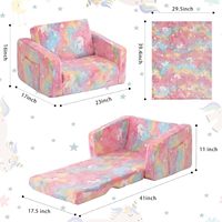 Canapé-lit enfant dessin animé compressible et roulable en éponge, motif étoile lumineuse en flanelle, monoplace, amovible et lavable