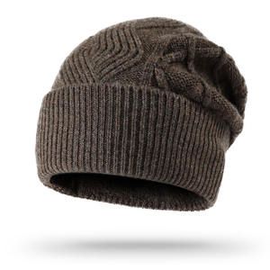 Gorro de Lana, Gorro Térmico Elástico Informal, Gorro Deportivo para Exteriores, Gorro Cálido Elástico, Gorro de Punto Trenzado de Color Sólido, Gorro Unisex - Product Image 1
