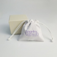 Pochon Anti-Poussière en Toile de Coton Blanche Mini Mousseline avec Cordon de Serrage, Personnalisable, Petite Pochette Cadeau ou à Bijoux