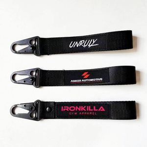 High Quality Fancy Give Away Embroidery Fabric <b>Keychain</b> Custom Embroidered <b>Keychain</b> Promotional Polyester Nylon <b>Personal</b> - Product Image 4