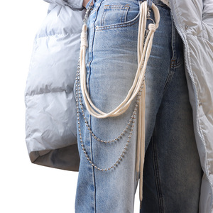 โซ่คาดเอวฮิปฮอป โลหะผสมสังกะสี พู่ห้อย ตกแต่งได้หลากหลาย ใช้ได้ทั้งชายและหญิง สำหรับกางเกง กระโปรง หลายห่วง - Product Image 1