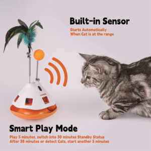 Kedi oyuncak 360 ° rotasyon çocuk-güvenlik tasarımı yerleşik-inSensor Petis yakın 2 hız modu rastgele ateş tüy ile çalışır - Product Image 3