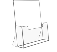 Support de brochure portable en acrylique transparent avec logo personnalisé, support de présentation de prospectus de table pour brochures et prospectus commerciaux