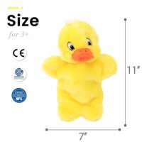Marionnette en peluche canard jaune mignon, design doux de 11 pouces, décoration accrocheuse pour animaux de compagnie et espaces de vie