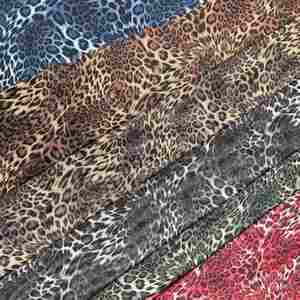 ZSY 레오파드와 치타 프린트 패턴 <span class=keywords><strong>4</strong></span> 방향 스트레치 폴리에스터 스판덱스 얇은 명주 그물 참조 여자 웨딩 드레스를위한 메쉬 원단 - Product Image 1
