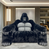 Canapé personnalisé Godzilla en fausse fourrure, nouveau design, ensemble Chesterfield pour salon intérieur, inclinable, pour hôtel, hall, villa, en cuir, en forme de gorille
