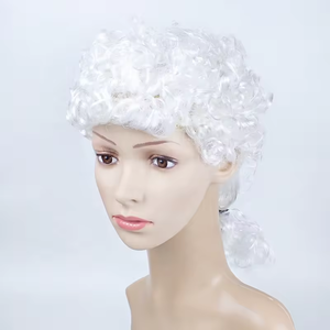 Perruques d'avocat bouclées blanches bon marché en gros pour enfants <span class=keywords><strong>perruque</strong></span> de costume de fête <span class=keywords><strong>perruque</strong></span> de cosplay <span class=keywords><strong>perruque</strong></span> de <span class=keywords><strong>juge</strong></span> de cheveux synthétiques pour Halloween - Product Image 1