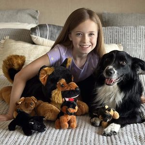 5 uds realista 20 \ "perro pastor alemán gigante animales de peluche suave juguetes de peluche niños <span class=keywords><strong>niñas</strong></span> niños cachorro amante - Product Image 3