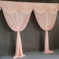Fournitures et décorations élégantes pour fêtes : Panneaux de fond rose et bleu de 3m x 3m avec draperies pour mariages et événements