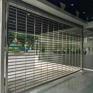 Entrepôt 304S Portes de sécurité roulantes automatiques en acier inoxydable <span class=keywords><strong>Porte</strong></span> à obturateur coulissant ouvert Sécurité extérieure de la façade de magasin - Product Image 1