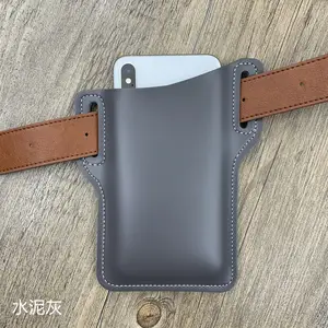 PU Leather Vintage Pack Cintura Bag Belt Clip Phone Holster Viagem Caminhadas Celular Mobile Phone Case Cover Belt Pouch Purse