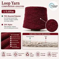 Soft Skin Friendly Colorful Blended Fancy Yarn 1/5.8Nm Recycled Polyester Nylon for Hand or Machine Knitting Loop Yarn