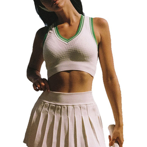 Nouvel ensemble de sport d'été pour femme : débardeur de sport respirant et absorbant la transpiration, jupe de tennis midi amincissante taille haute personnalisable - Product Image 2