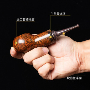 Briar Wood Smoking Pipe Bent Type Handmade Filter Tobacco Pipe For Men Personal Gift - Product Image 5