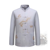 T-shirt décontracté à manches longues brodé style Hanfu Tang chinois traditionnel CTCS-001