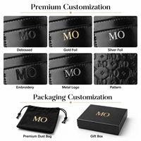 Porte-cartes en cuir noir brillant de qualité supérieure avec plusieurs emplacements pour accessoires professionnels et collections de boutiques en ligne – Portefeuille brillant