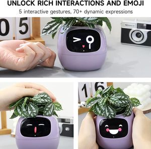 Ivy Smart Pet Planter Robot Guidance sur les soins des plantes avec Emojis, Adorable compagnon de plante avec une interaction gestuelle riche - Product Image 3