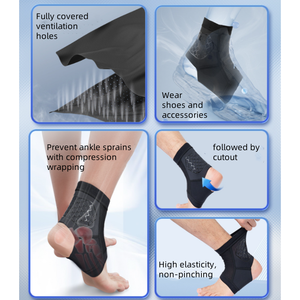 Manchon de compression respirant de soutien de cheville de course flexible pour la prévention des blessures - Product Image 3