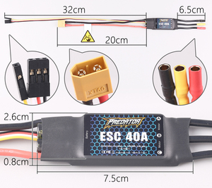 ESC sin Escobillas FMS Predator 40A para Modelo de Aeronave, Configuración BEC 3A con Función de Empuje Inverso, Piezas y Accesorios RC - Product Image 5