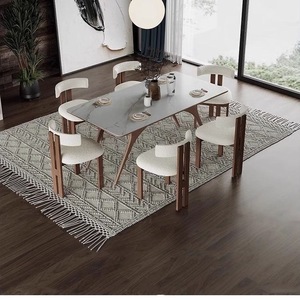 Sedia da Pranzo in Velluto Bianco Stile Moderno e Semplice, Gambe in <span class=keywords><strong>Legno</strong></span> Massello Nordico, Sedia da Caffè, Arredamento per la Casa - Product Image 5