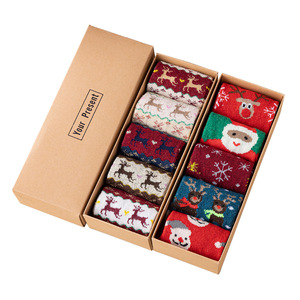 Ensemble de chaussettes de <span class=keywords><strong>Noël</strong></span> personnalisées avec logo, vente en gros, chaussettes d'hiver douces et moelleuses pour les fêtes, avec emballage en boîte premium, faible MOQ 100 ensembles - Product Image 6