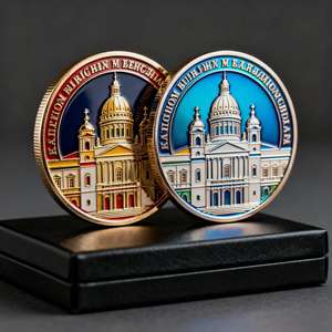 Moneta Commemorativa in Metallo Personalizzata con Logo, Design 2D 3D in Smalto Morbido, Stile Antico in Rame, Souvenir del Vecchio Castello - Product Image 1