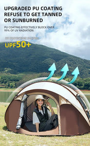 Super Tribe <span class=keywords><strong>Tente</strong></span> <span class=keywords><strong>de</strong></span> <span class=keywords><strong>camping</strong></span> pliante portable pour l'extérieur entièrement automatique, ouverture rapide en une seconde, aluminium épais et étanche à la pluie, été - Product Image 3