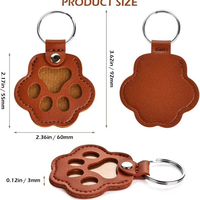 Nouveau porte-clés en cuir avec boucle pour clés de voiture, pendentif patte de chien, pour ranger les poils de chien ou de chat - Style influenceur, cadeau d'affaires