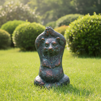 Statue d'ours de yoga pour jardin extérieur, sculpture métallique créative, artisanat, résistante à l'eau et aux intempéries, 13 pouces, pour la décoration de la maison
