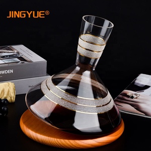 <span class=keywords><strong>Carafe</strong></span> <span class=keywords><strong>à</strong></span> dessus roulant en cristal sans plomb, gobelet rotatif <span class=keywords><strong>à</strong></span> 360 degrés, <span class=keywords><strong>Design</strong></span> secouant, reniflard <span class=keywords><strong>à</strong></span> <span class=keywords><strong>vin</strong></span> rouge avec base en bois, accessoires - Product Image 2